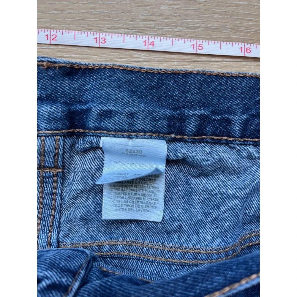 Berne Relaxed Fit Carpenter Jeans Mens 52x30 Blue Denim Cotton Straight Leg